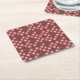 Porta-copo De Papel Quadrado Edição de Natal da Fair Isle Escandinava 1