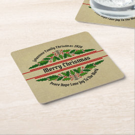 Porta-copo De Papel Quadrado Editar Texto de Nome Correspondente à Holly de Nat