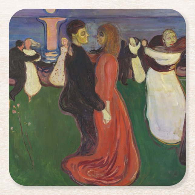 Porta-copo De Papel Quadrado Edvard Munch - A dança da vida (Frente)