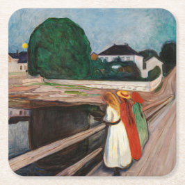 Porta-copo De Papel Quadrado Edvard Munch - As Raparigas na Ponte