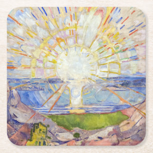 Porta-copo De Papel Quadrado Edvard Munch - O Sol 1911