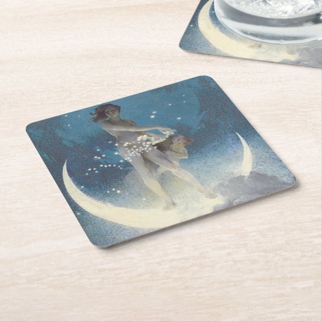 Porta-copo De Papel Quadrado Edwin Blashfield Stars Disparando Arte Nouveau (Inclinado)