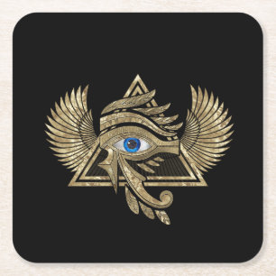 Porta-copo De Papel Quadrado Egípcio Olho de Cavalo - Ornamento a Jato de Wadje