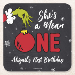 Porta-copo De Papel Quadrado Ela é Má | Aniversário do Grinch