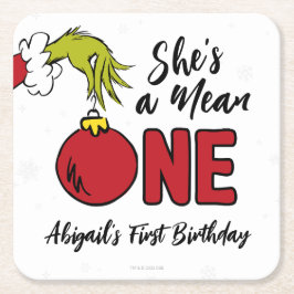 Porta-copo De Papel Quadrado Ela é Má | Aniversário do Grinch