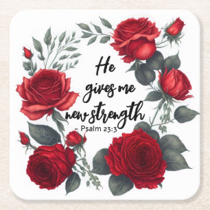 Porta-copo De Papel Quadrado Ele Me Dá Uma Nova Força