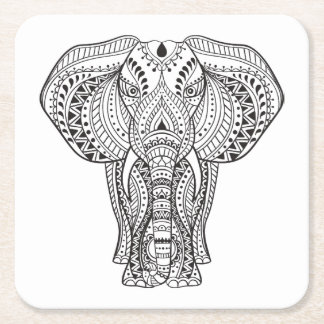 Porta-copo De Papel Quadrado Elefante indiano étnico