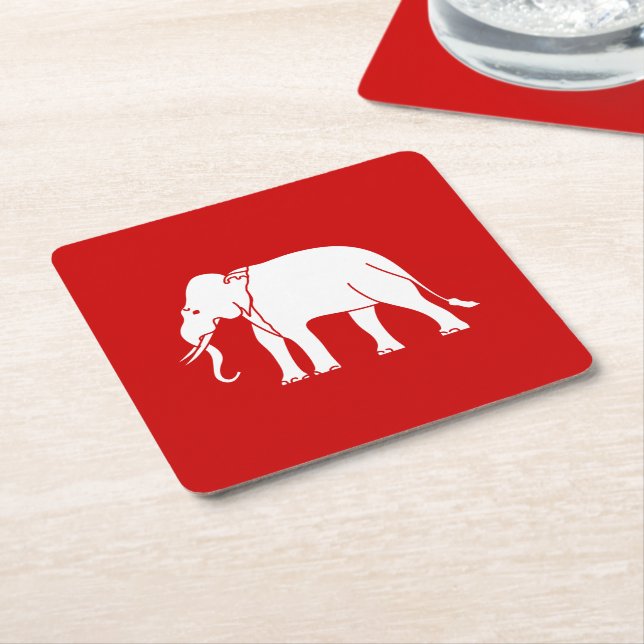 Porta-copo De Papel Quadrado Elefante Siamês (Inclinado)