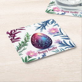 Porta-copo De Papel Quadrado Elegant Easter Egg Botanical Art