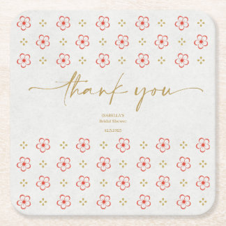 Porta-copo De Papel Quadrado Elegant Japanese Plum Blossom