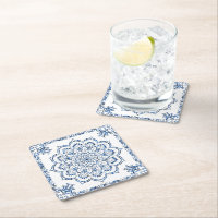 Elegante Mandala Metálico Azul