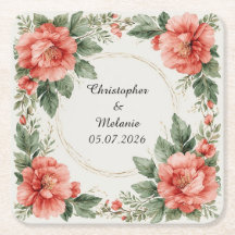 Elegante Moldura Floral em Aquarela