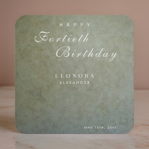 Porta-copo De Papel Quadrado Elegante Sage Dourado QUALQUER Festa de aniversári