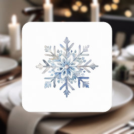 Porta-copo De Papel Quadrado Elegante Snowflake Watercolor