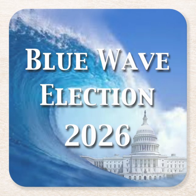Porta-copo De Papel Quadrado Eleição da Onda Azul 2026 (Frente)