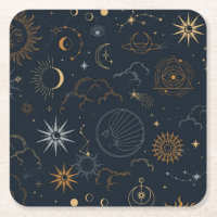 Elementos místicos celestes do Sol e da Lua