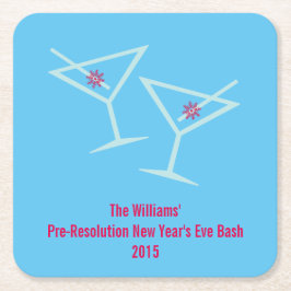 Porta-copo De Papel Quadrado Elogios do ano novo (personalizados)