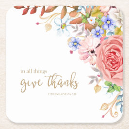 Porta-copo De Papel Quadrado Em Todas As Coisas Dá Obrigados - 1 Coisa. 5:18