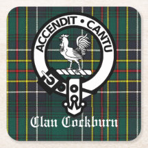 Emblema da Crista do Clã Cockburn e Tartan