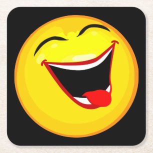 Porta-copo De Papel Quadrado Emoticon muito bonito e muito feliz / Emoji