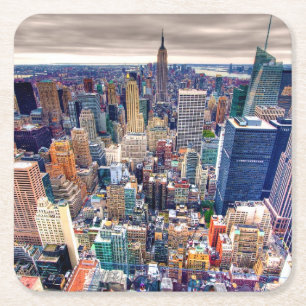 Porta-copo De Papel Quadrado Empire State Building e Midtown Manhattan