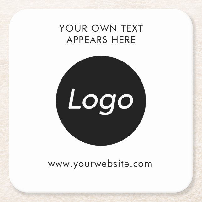 Porta-copo De Papel Quadrado Empresa de logotipo simples (Frente)