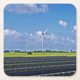 Porta-copo De Papel Quadrado Energia do alternativo - Solar e Vento