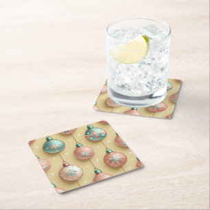 Porta-copo De Papel Quadrado Enfeites de Natal Vintage Feriado