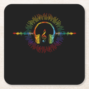 Porta-copo De Papel Quadrado Engenheiro de som Áudio Wave Áudio Engenheiro Músi