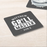 Porta-copo De Papel Quadrado Engraçado CHURRASCO Grill Mestre Personalizado Bar<br><div class="desc">Engraçado CHURRASCO Grill Mestre Personalizado Barbecue Melhor</div>