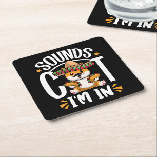 Porta-copo De Papel Quadrado Engraçado Cinco De Mayo Gift Sombrero Tacos Lover