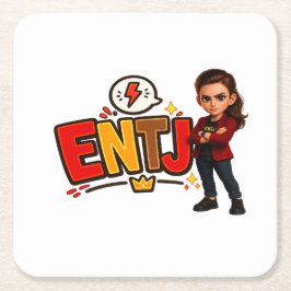 Porta-copo De Papel Quadrado ENTJ — A Conquistadora Visionária