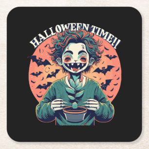 Porta-copo De Papel Quadrado Época de Halloween, mas na verdade é época feliz!