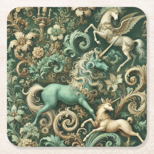 Porta-copo De Papel Quadrado Equinócio Celestial – Unicórnio Mitológico