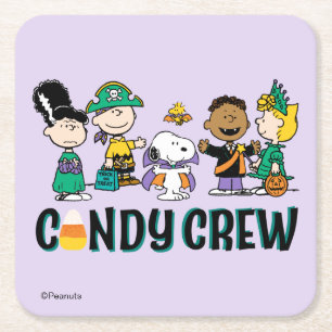 Porta-copo De Papel Quadrado Equipe de Doces Peanuts Gangue de Halloween
