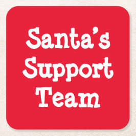 Porta-copo De Papel Quadrado Equipe de suporte dos papais noeis