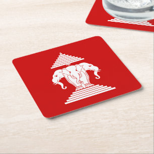 Porta-copo De Papel Quadrado Erawan três dirigiu o Lao do elefante/bandeira de