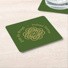 Porta-copo De Papel Quadrado Erin Go Bragh Dourado Celta Shamrock