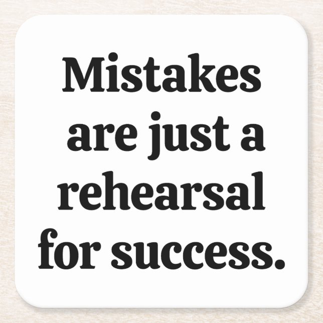 Porta-copo De Papel Quadrado Erros de Porta copos de Papel (Frente)