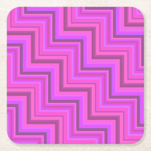 Porta-copo De Papel Quadrado Escada de faixas cor-de-rosa