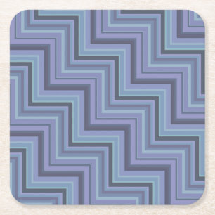 Porta-copo De Papel Quadrado Escada de stripes de cinza azul