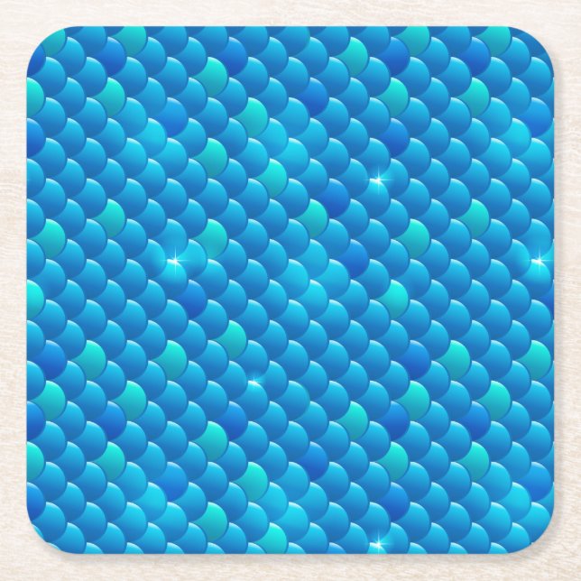 Porta-copo De Papel Quadrado escamas de peixe (Frente)