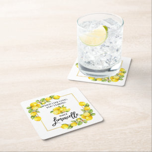 Porta-copo De Papel Quadrado Escova-Escova Limões Limoncello