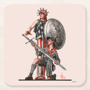 Porta-copo De Papel Quadrado Escuteiro e Liberdade