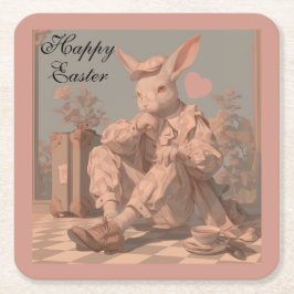 Porta-copo De Papel Quadrado Esperas de coelho vitoriano, coelho, Primavera