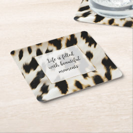 Porta-copo De Papel Quadrado Espinho Dourado branco preto
