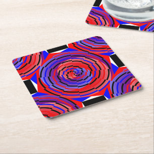 Porta-copo De Papel Quadrado Espiral Red & Blue Counter de Kenneth Yoncich