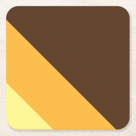 Porta-copo De Papel Quadrado Esportes 70s Marrom amarelo-alaranjado Stripes de 