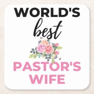 Porta-copo De Papel Quadrado Esposa do Melhor Pastor do Mundo