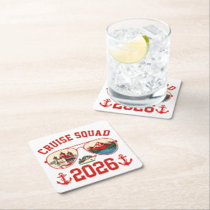 Porta-copo De Papel Quadrado Esquadra de Cruzeiro Suíça Viagem de Férias 2026